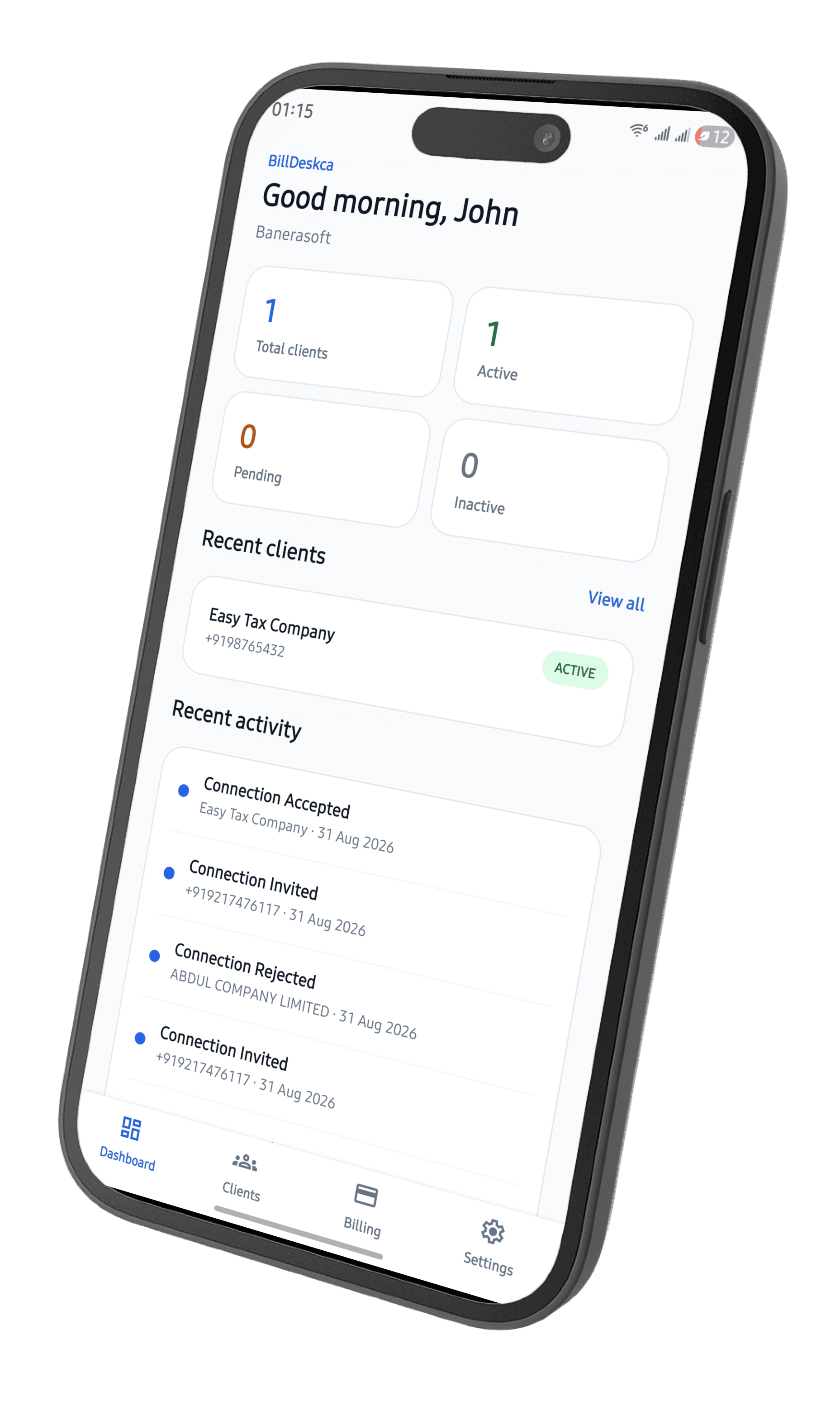 BillDeskca mobile app screenshots